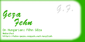geza fehn business card