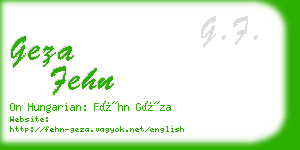 geza fehn business card